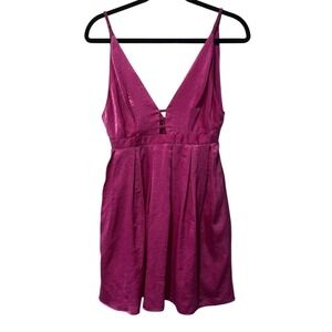 Free People Dress 0 Gabby's‎ Party All Night Mini Pink Flare Spaghetti Straps